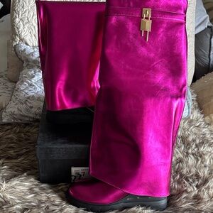 Cape Robbin Fuchsia Heeled Boots for Women